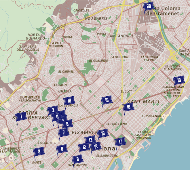 mapa ruta burger barcelona