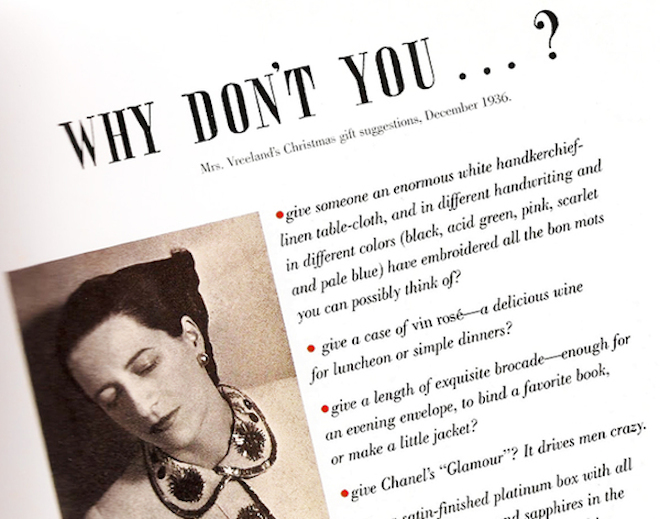 diana vreeland why dont you