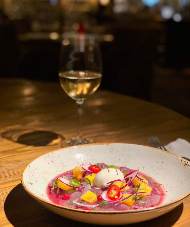 ajoblanco ceviche de atun