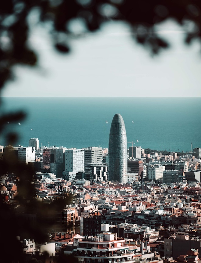 terraza con vista barcelona