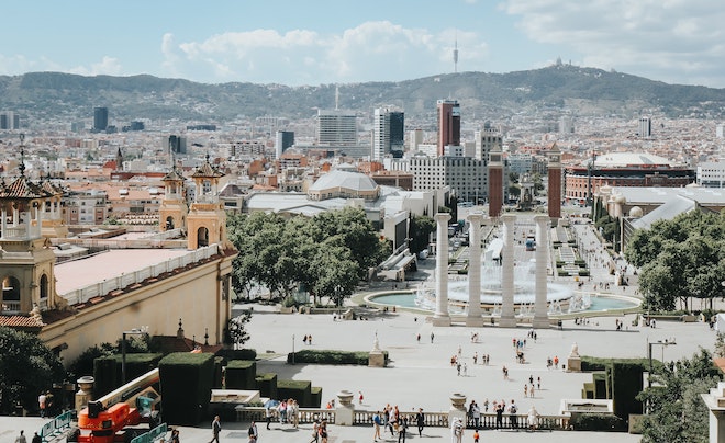 terraza con vista mnac barcelona