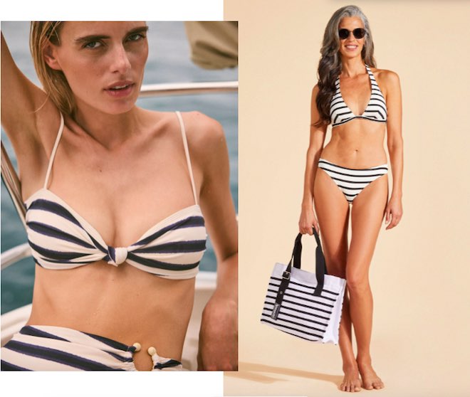 bikini estilo marinero rayas