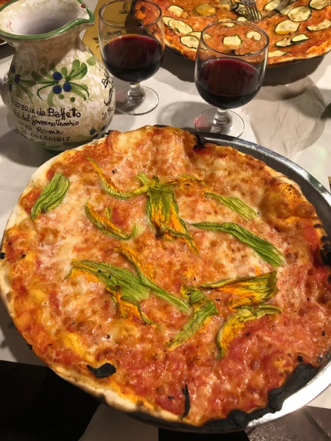 pizza romana fiori di zucca baffetto