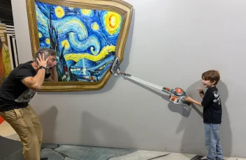 Mural 3d en el museo de las ilusiones de Barcelona
